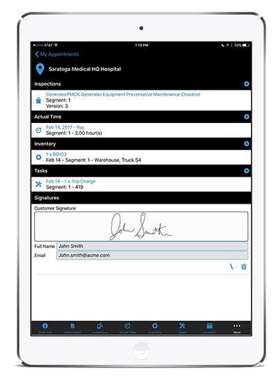 Mobile proof of service on iPad with Service Pro for NetSuite