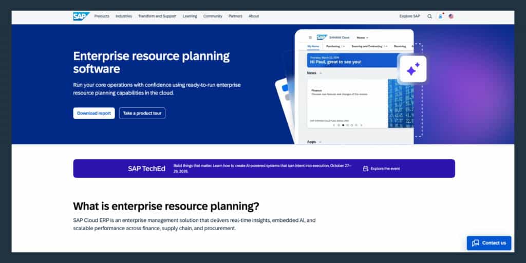 SAP ERP software