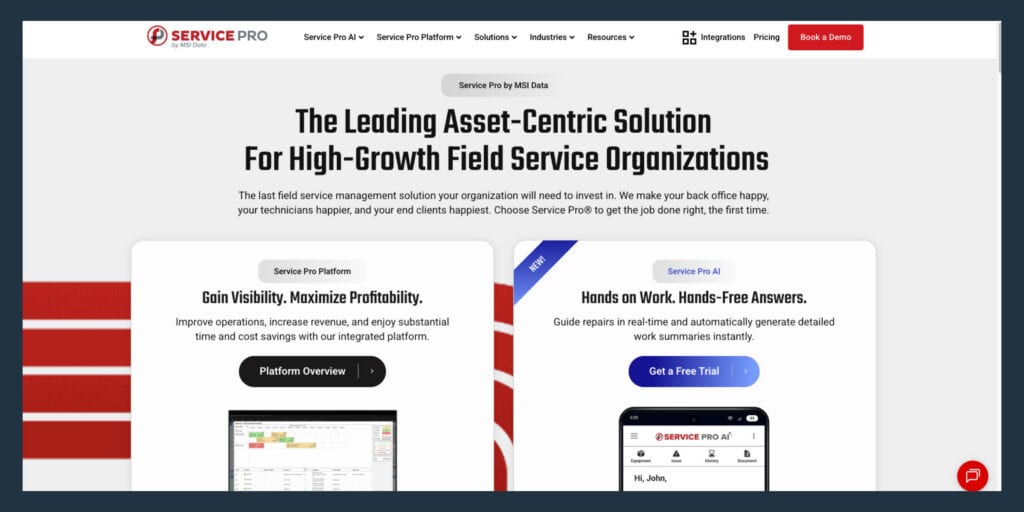 Service Pro by MSI Data field service software 