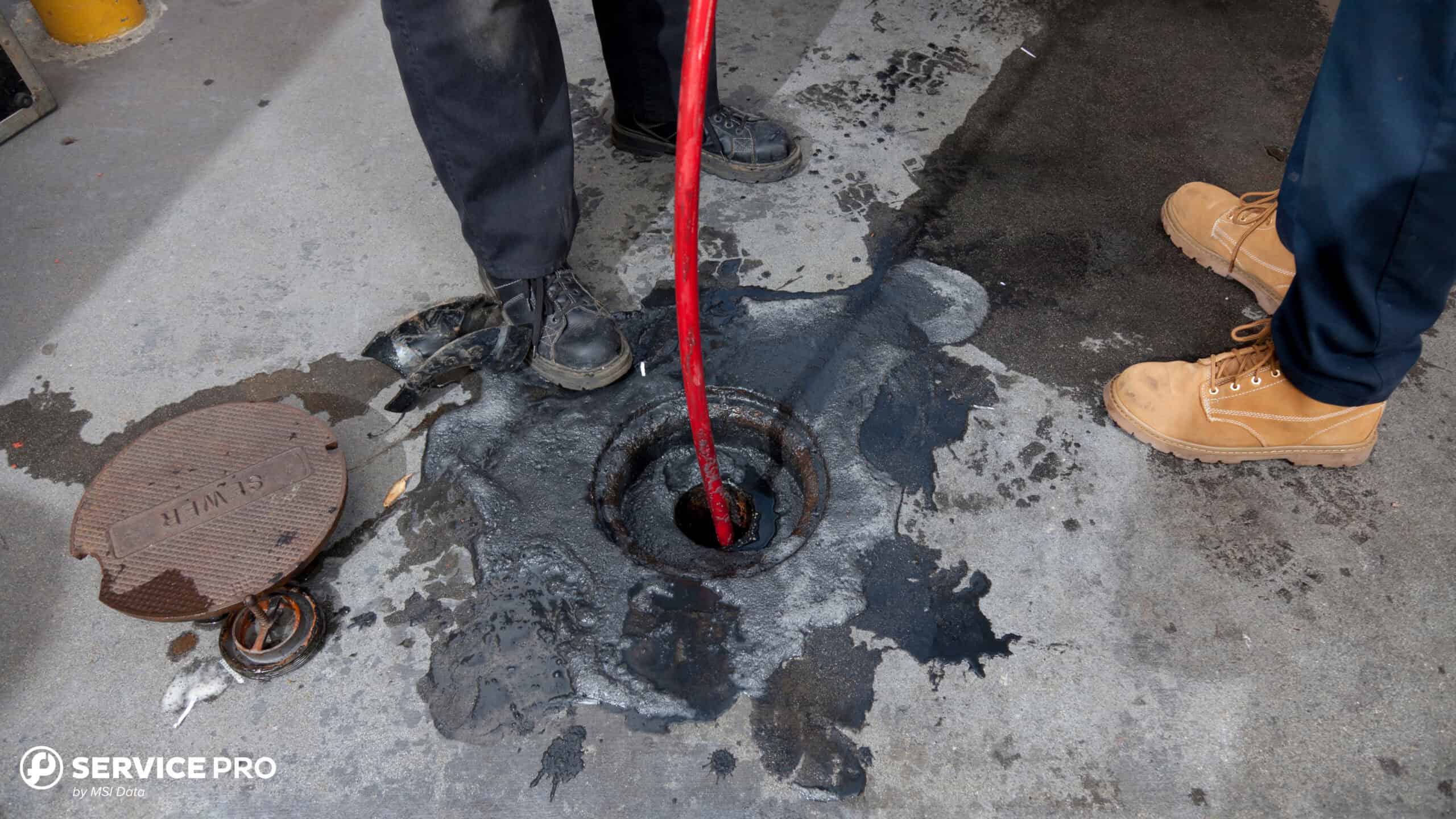 Two commerciall plumbers working with equipment in the field.