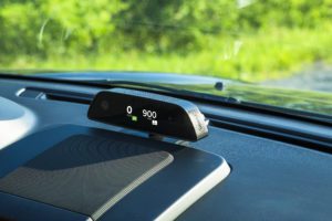 Raven car accessory serves as a dashboard and GPS in a car
