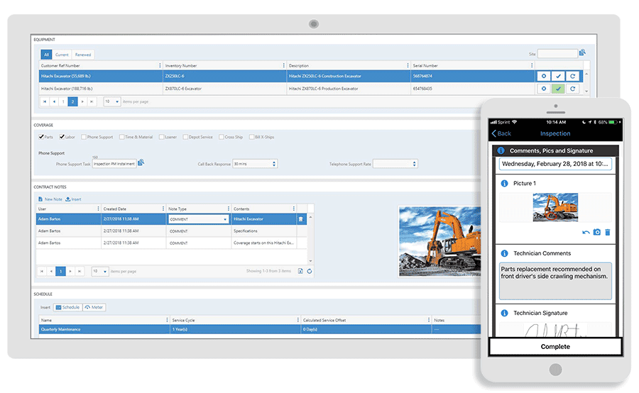 Service Pro for Epicor Contracts Feature
