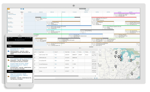 Service Pro for NetSuite showing Cloud-based Field Service Scheduling and Mobile