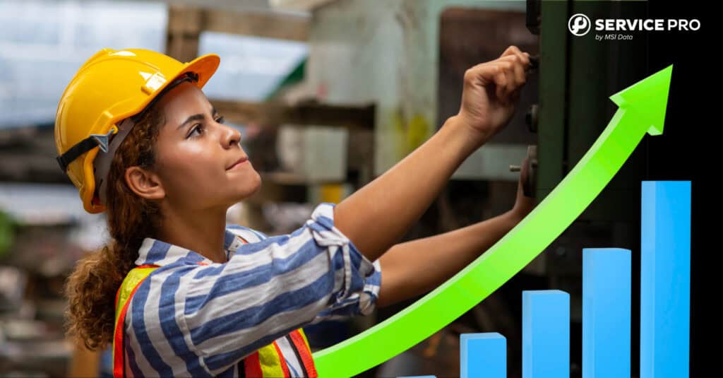 A young Gen Z technician fixes a piece of equipment. 