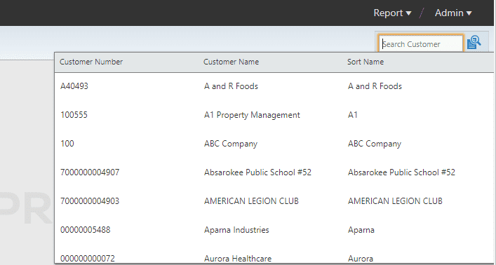 Service Pro 10 field service mobile app displays customer list and contact information