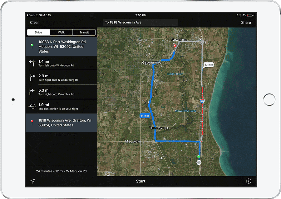 Directions from mobil work order