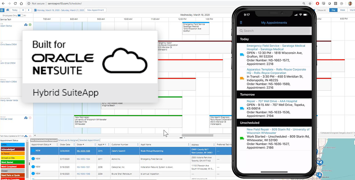 MSI's Service Pro for NetSuite field service management mobile app