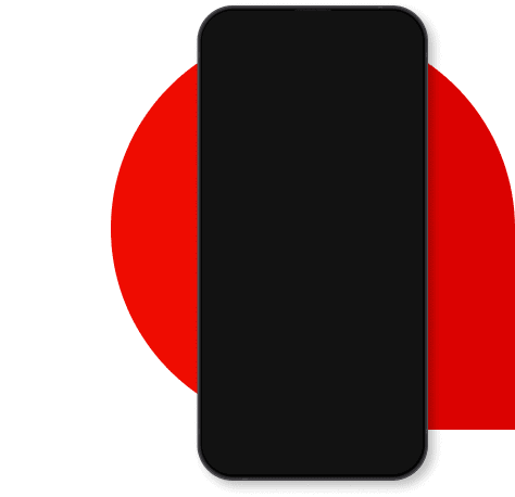 iPhone overlayed on top of red speech bubble.