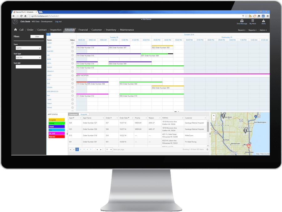 field service app caterpillar - visual scheduling software