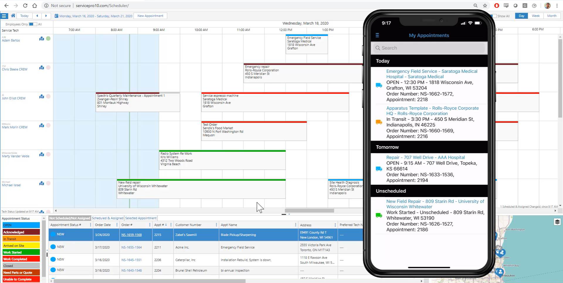 Scheduling Software for Service Technicians