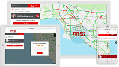 Service Pro real time technician location customer ETA powered by Glympse